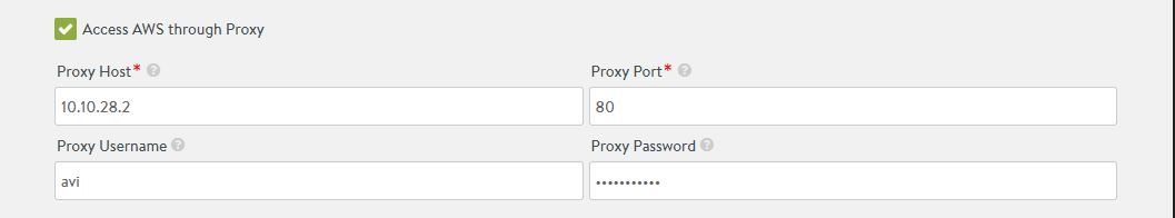 Access AWS through Proxy settings