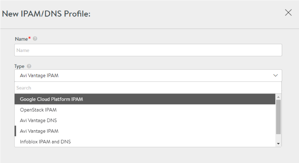 create new IPAM/DNS profile